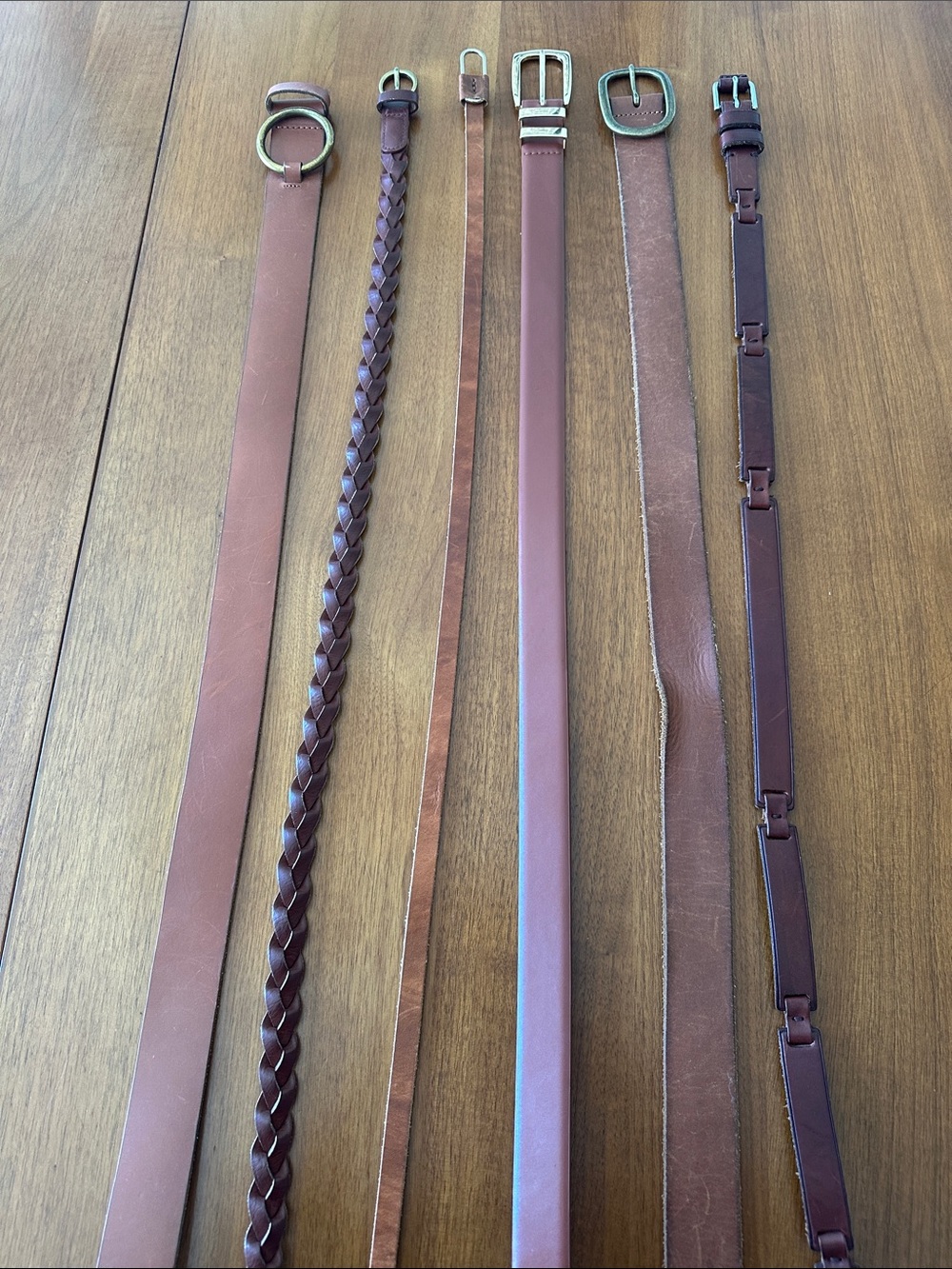 Assorted mixed lot of brown Leather belts